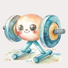 cute dumbbell watercolor painting clipart