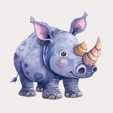 cute rhino clipart