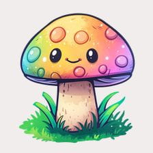 Cute Rainbow Mushroom Clipart