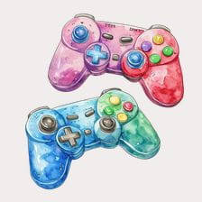 watercolor game controller clipart
