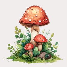 jungle mushrooms clipart