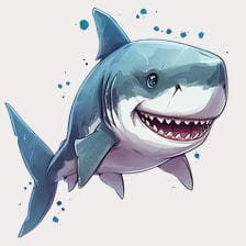Smiling Great White Shark Clipart