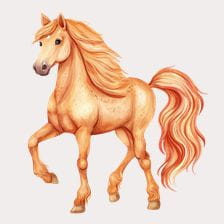 golden horse clipart