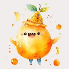 Cute Orange Cartoon Clipart