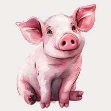 sitting pig clipart