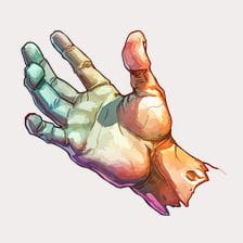 colorful hand reaching out clipart