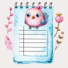cute cartoon notepad clipart