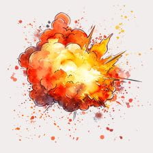Watercolor Explosion Comic Clipart