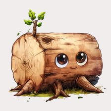kawaii log clipart