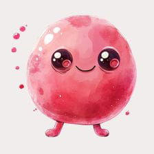 Cute Pink Blob Cartoon Character Clipart