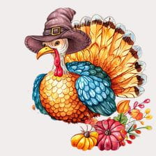colorful Thanksgiving Turkey Clipart