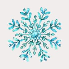 Blue watercolor snowflake clipart