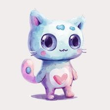 Cute Cartoon Baby Cat Clipart