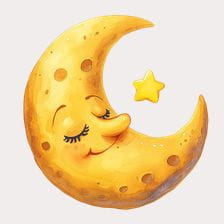 yellow moon clipart