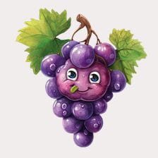 Cute Cartoon Grape Clipart