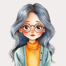 Cute Girl Watercolor Clipart