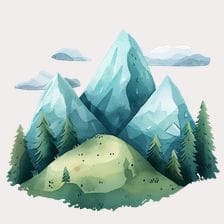 Watercolor Mountain Clipart