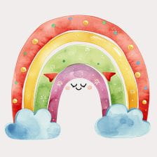 cute cartoon rainbow clipart