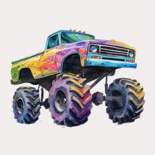 colorful monster truck clipart
