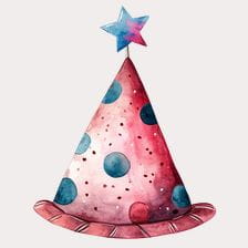 Pink and Blue Birthday Party Hat clipart
