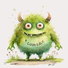 Cute Green Monster Clipart