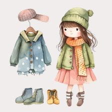 Girl Watercolor Clipart