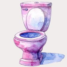 cute pink toilet clipart