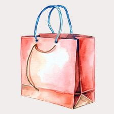 pink shopping bag clipart