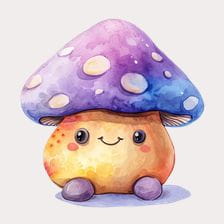 kawaii mushroom clipart