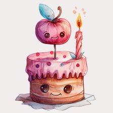 watercolor cake clipart