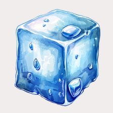 watercolor ice cube clipart