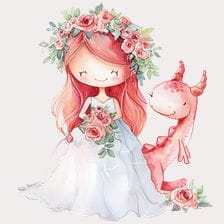  princess and a dragon wedding clipart