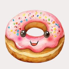 watercolor donut clipart