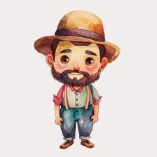 cute farmer boy clipart