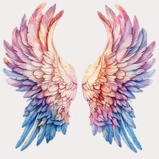 watercolor cute  wings clipart