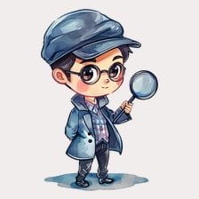cute detective clipart