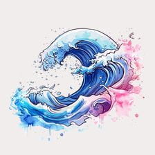 Watercolor Ocean Wave Clipart