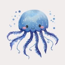 kawaii jelly fish clipart