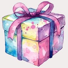 watercolor gift clipart