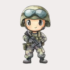 Cute Cartoon Military Soldier Clipart