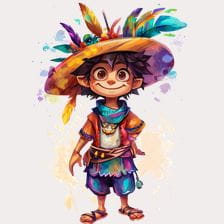 Smiling Boy Wearing A Big Hat Clipart