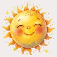 yellow Smiling Sun Clipart