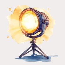 Vintage Stage Spotlight Clipart