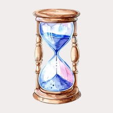 Vintage Watercolor Hourglass Clipart