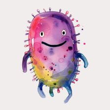 Purple watercolor creature