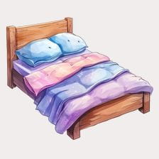 wooden bed frame clipart
