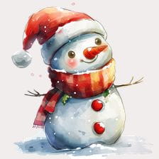 Smiling Snowman Christmas Clipart