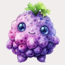 cute purple grape monster clipart