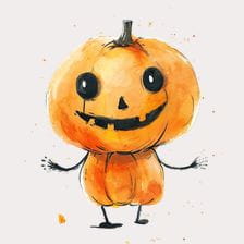 Cute Halloween Pumpkin Character Clipart