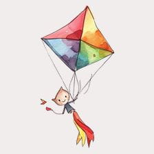 watercolor kite clipart